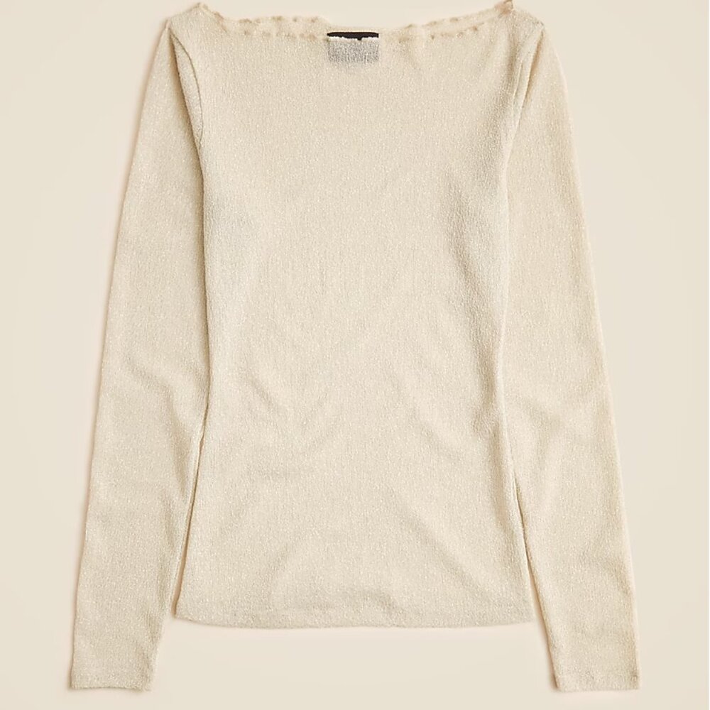 NWT J.Crew Collection XS Collection sheer metallic boatneck top